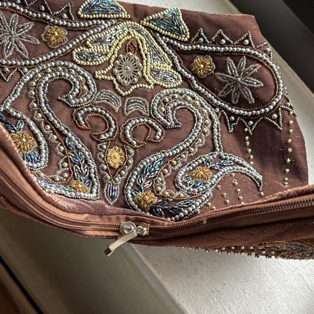 Aldo Beautiful Brown Beaded Hobo Bag - Picture 6 of 12